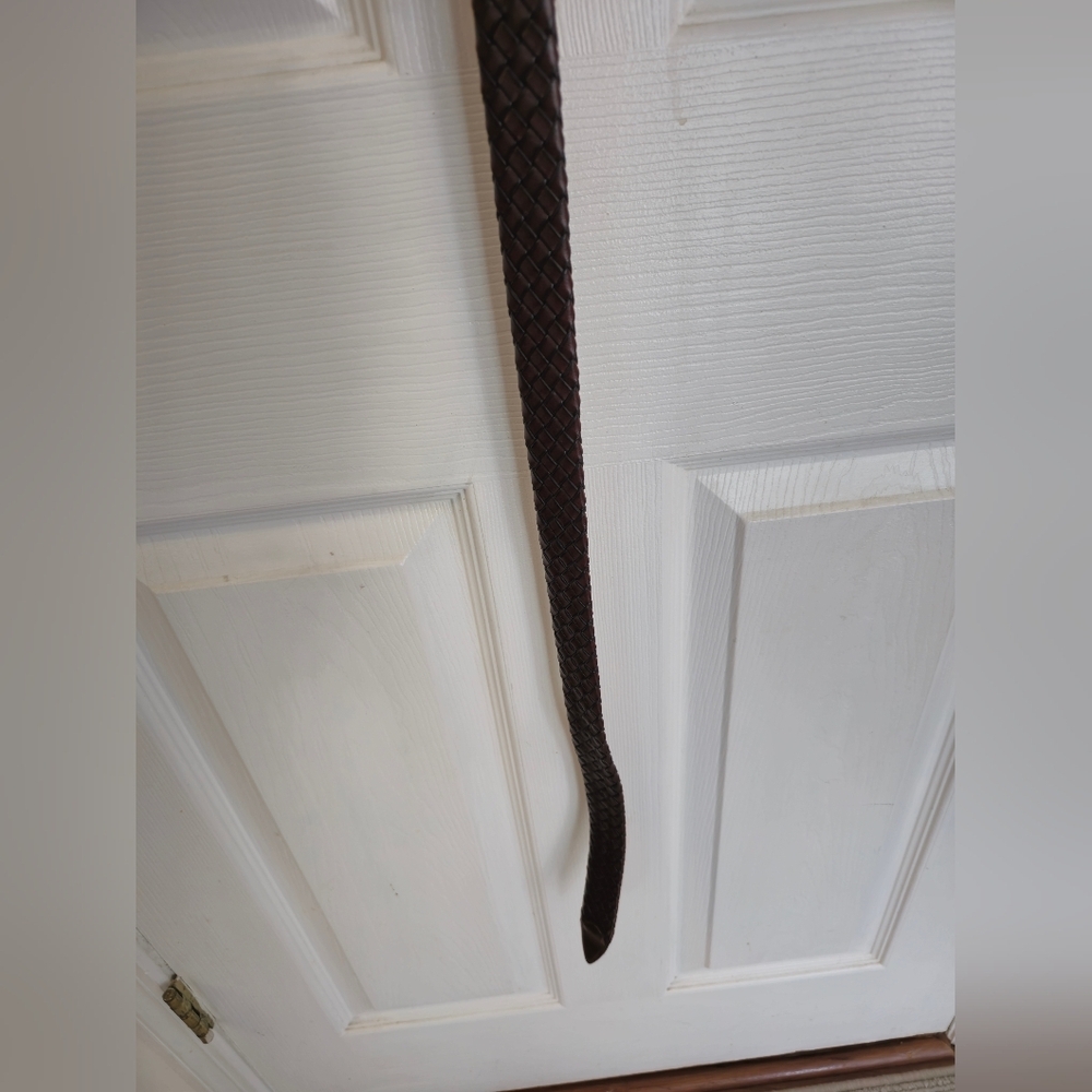 Men's Genuine Leather Braided Brown Belt Bonded Lacing  Brass Buckle Size 40 - Picture 14 of 15